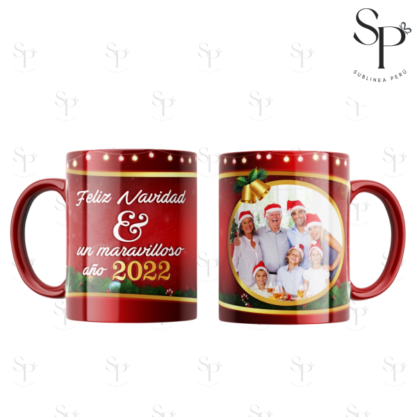 Taza Navideña Asa blanca #10